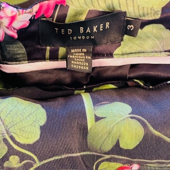 Ted Baker Floral Formal Secret Trellis Midi Full Skirt Size 3 Women's 8 - Picture 9 of 11